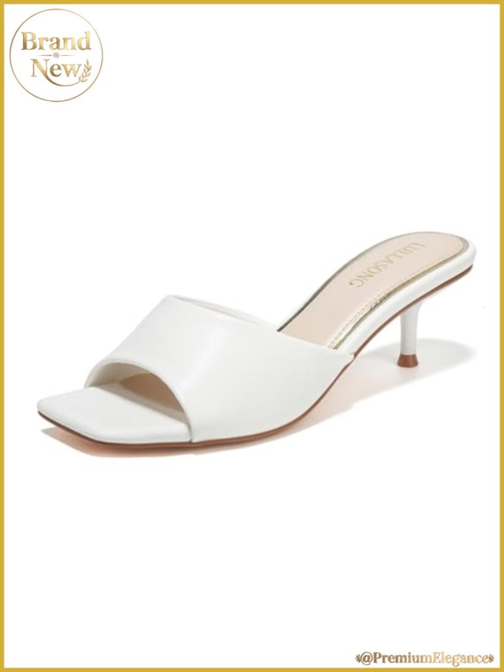 Kitten Heels Women Sandals 2 Inch Low Heels Slip On Square Open Toe